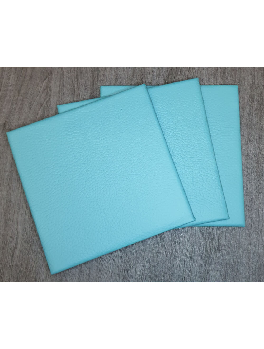 Dark Teal Shelly Leather Coaster- 10cm Sq (sale item)