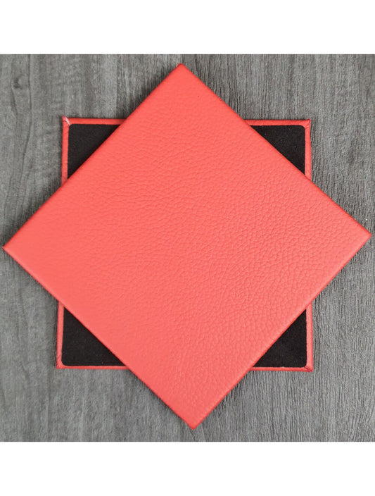 Poppy Shelly Leather Coaster- 10cm Sq (sale item)