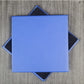 Deep Ultramarine Shelly Leather Coaster- 10cm Sq (sale item)