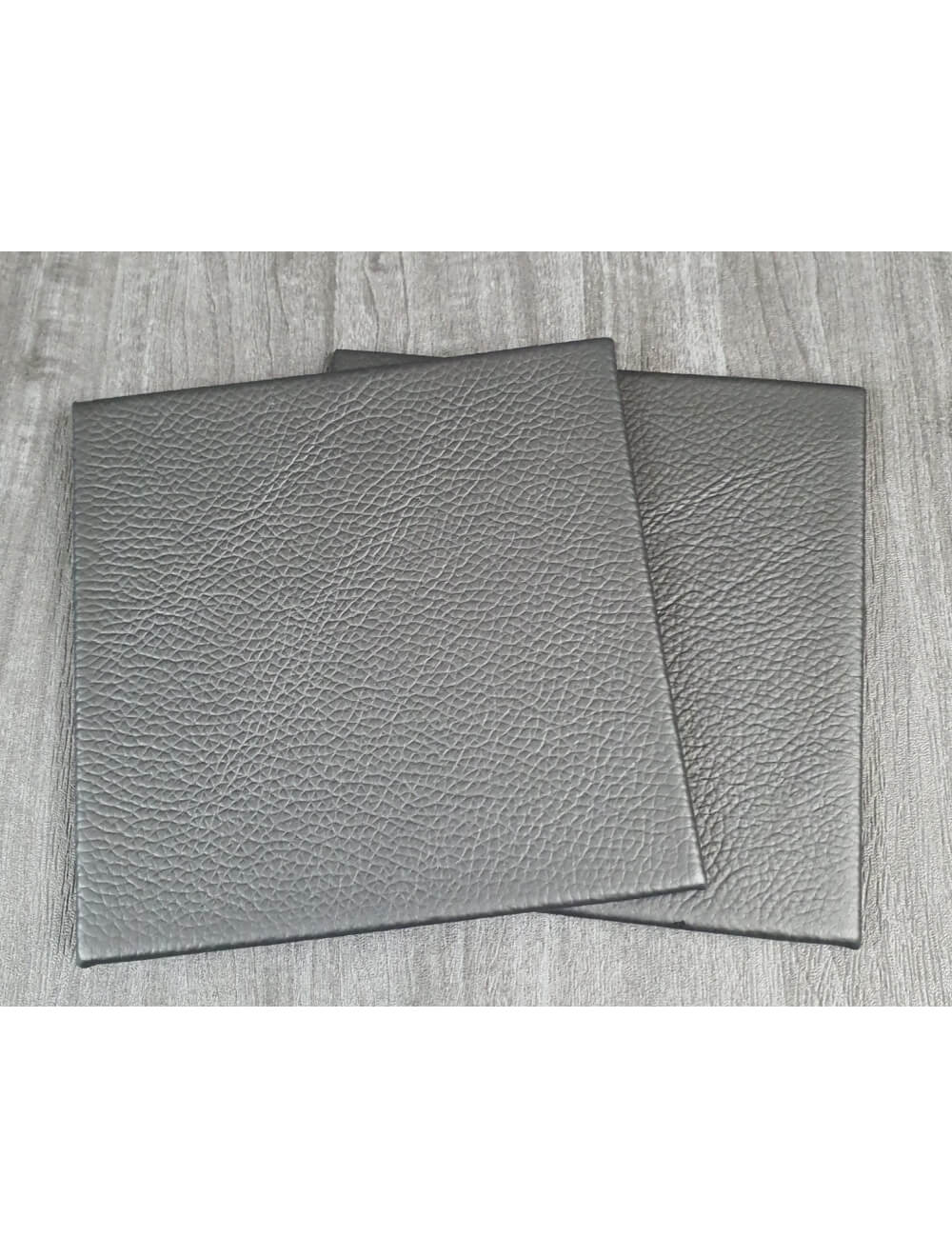 Black Shelly Leather Coaster- 10cm Sq (sale item)